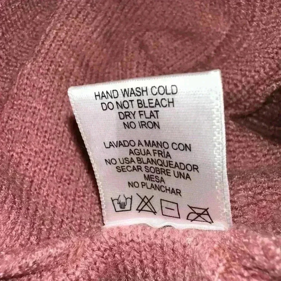 Mauve Fringe Ruffles Women's Love Tree Pink Sweater M - Picture 8 of 9